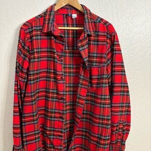 H&M Divided Classic Red Plaid Men's Shirt - Size L
